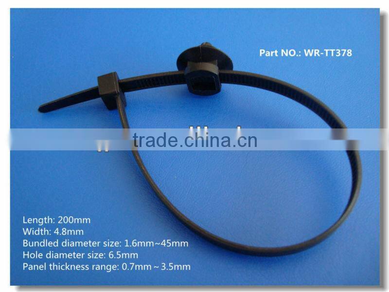High quality High flexibility self locking nylon cable tie with clip for car