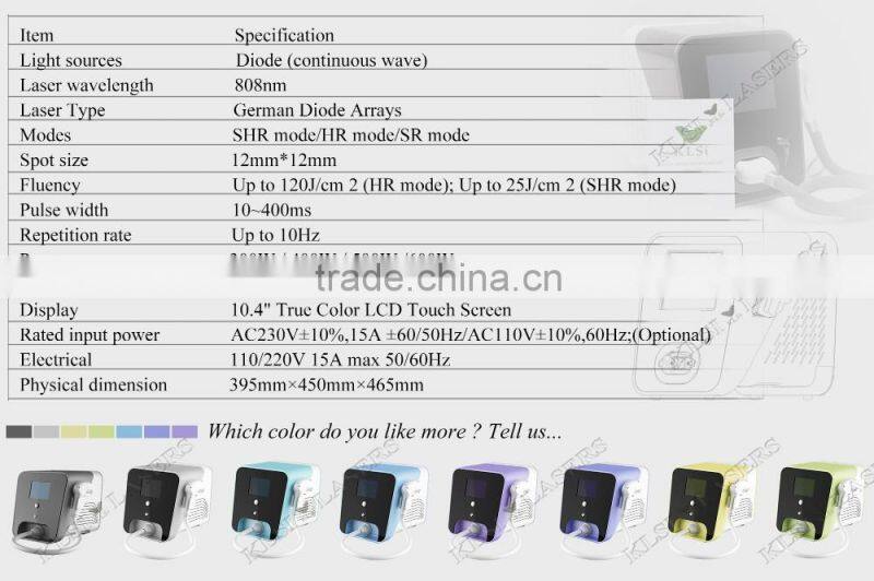 portable personal 300w 808nm diode lazer hair removal beauty machine with high power laser bars