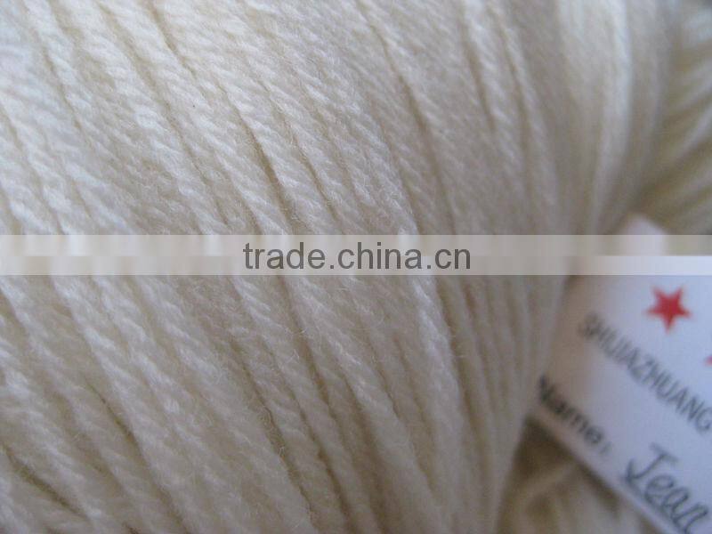 3.9/4NM 80%/10%/10% superwash merino wool/ cashmere/ nylon blend yarn,raw white/bleached white/dyed color