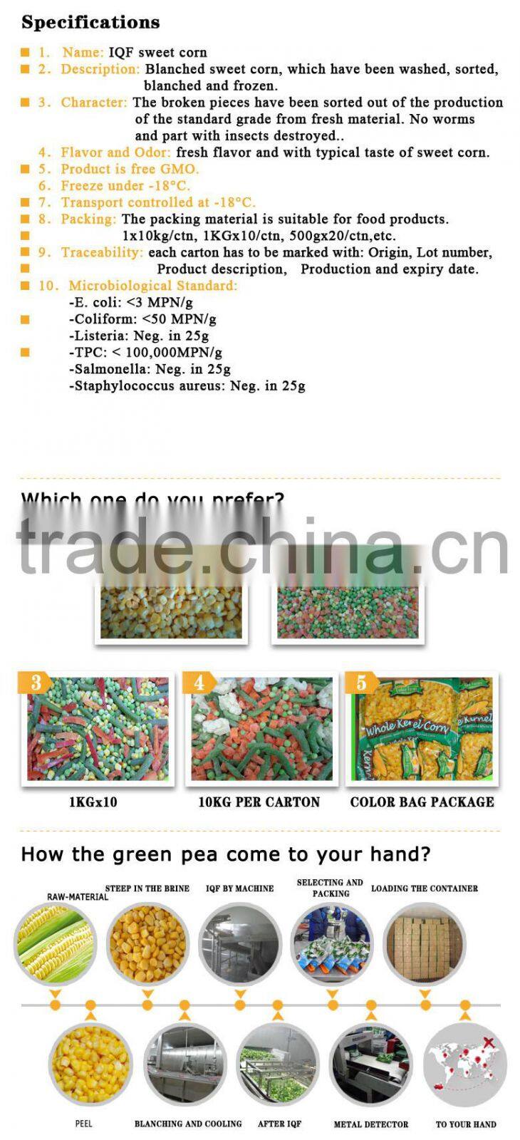 frozen cultivated sweet corn bulk corn