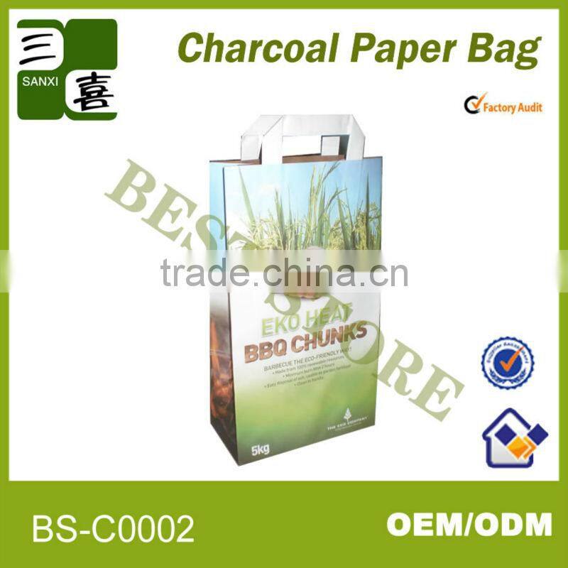 BBQ kraft Charcoal kraft paper bag for 5KG charcoal package