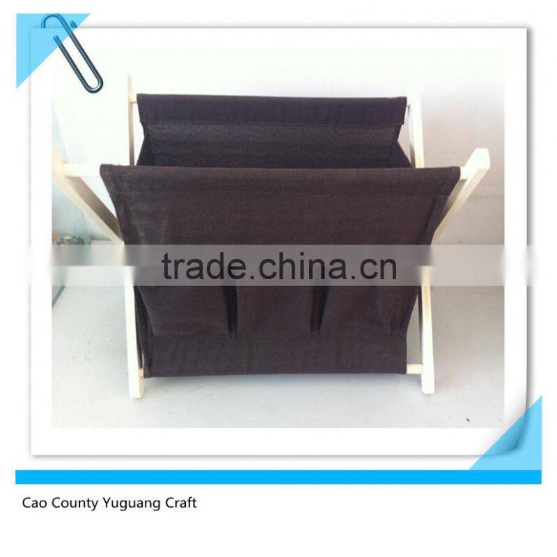 High Quality Grey X Wood Folding Magazine Rack