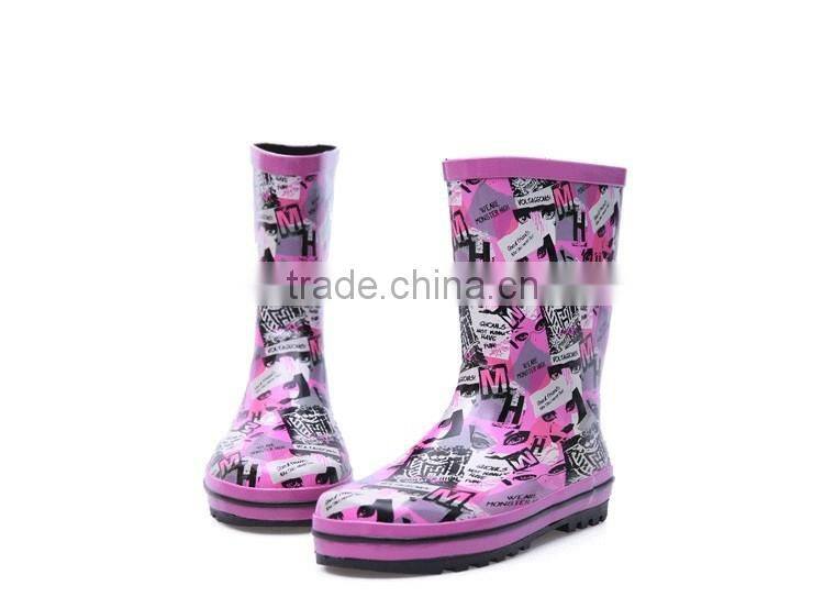 Custom cheap wholesale fashion rain boots girl rubber rain boot