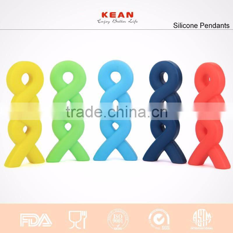 2017 fashion silicone twist pendant jewelry