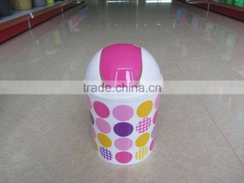 new household/office plastic round litter bin with push lid
