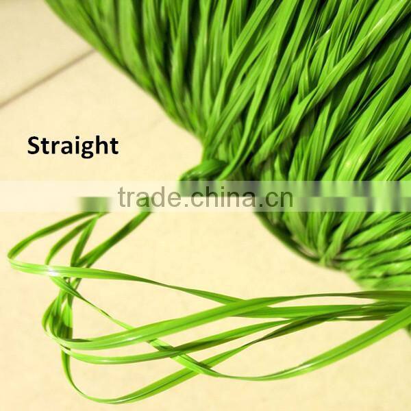 100% high quality olive green PE straight & PP curl Artificial Landscaping Grass Yarn