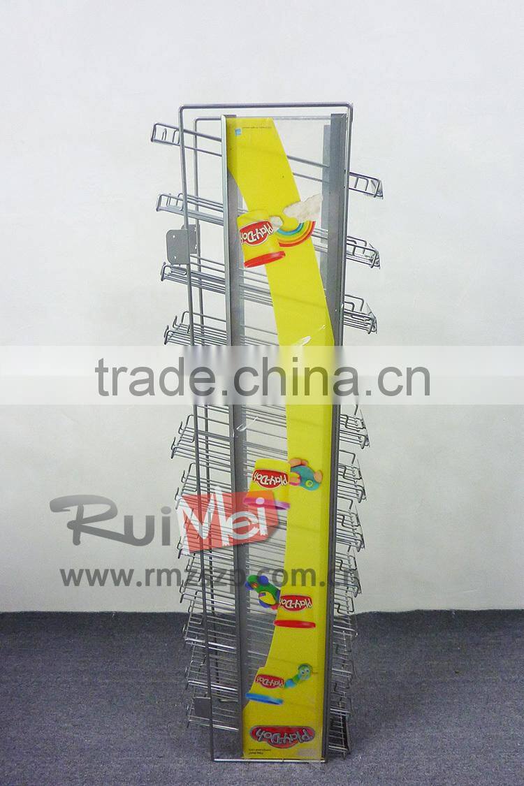 Free standing solid metal milk tea display rack display