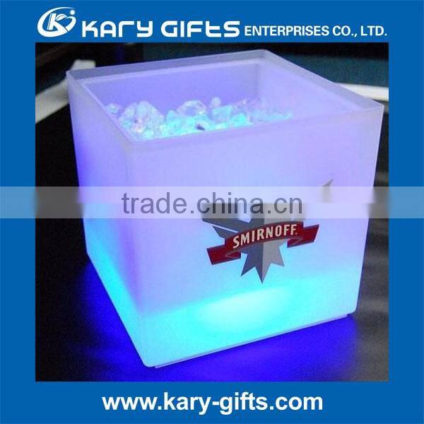 Cheap battery operated led ice bucket party cooler for 2 bottles