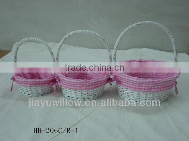 Yellow Painted Willow Basket w/ Candle Shade