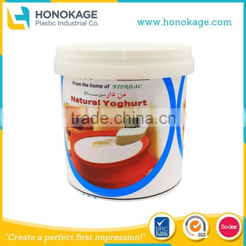 Natural Yogurt Plastic Packaging with lid, Plastic Dairy Packaging Manufacturer