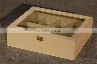 natural wooden essential oil box with 12 comparents wholesale