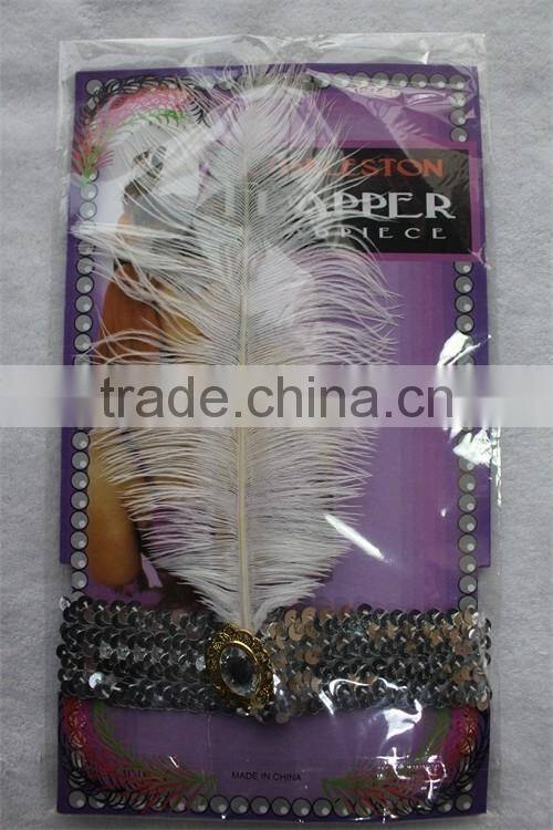 Party Sequin Feather Flapper Headband Women flapper headpiece