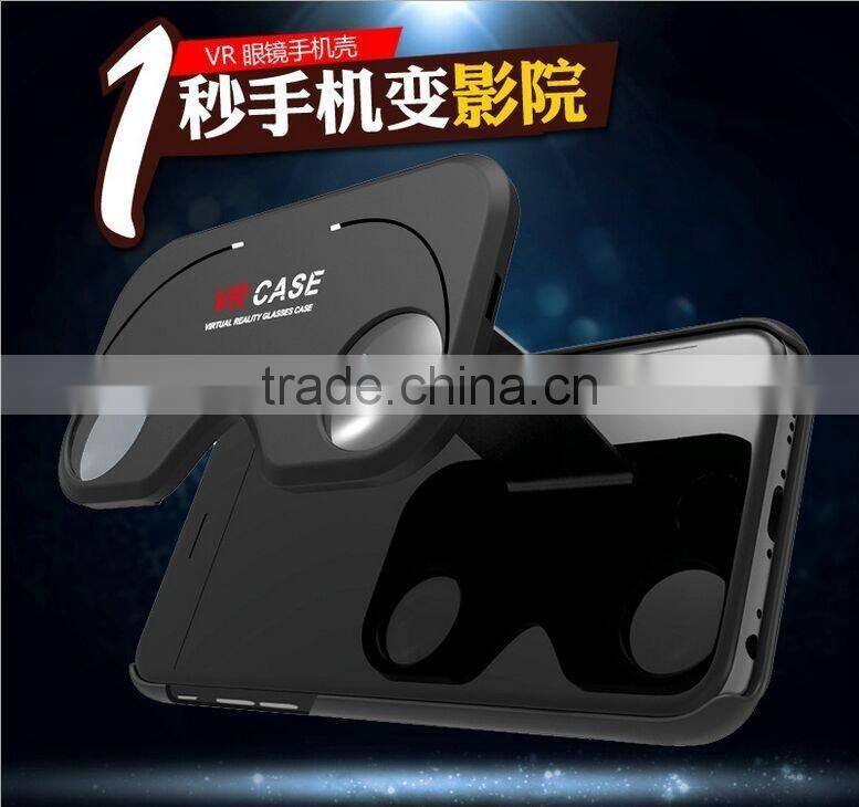 Newest 3D VR Glasses Case for iPhone 6 Plus 2 in 1 function Hybrid ABS and PC Virtual Reality Lens Cover for iPhone