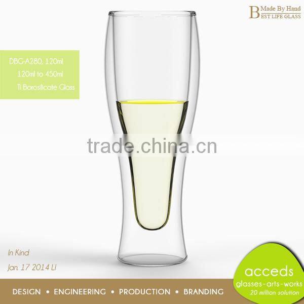 Ti-Borosilicate Novelty Hand Blown Special Shape Giant Beer Glass