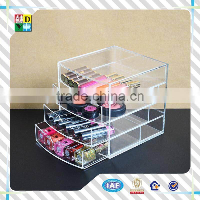 2015modern design acrylic make up container with high quality/good sale high transparent acrylic cosmetic display box from China