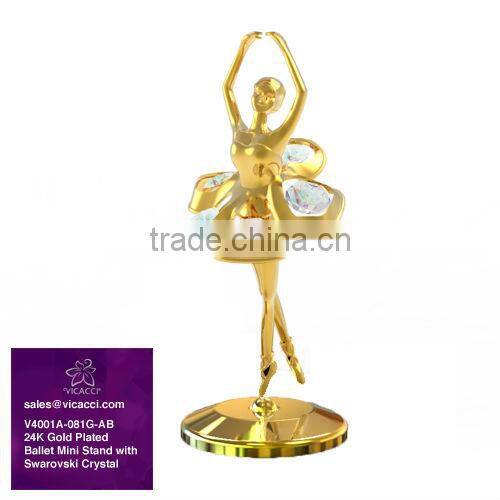 24K Gold Plated Ballet Stand for Home Decor