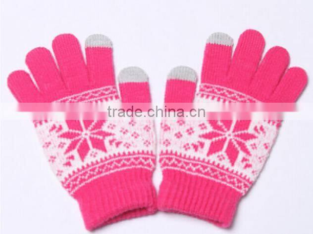 New Octagonal Flower Touch Sensor Gloves Winter Warm Touch Sensing Gloves