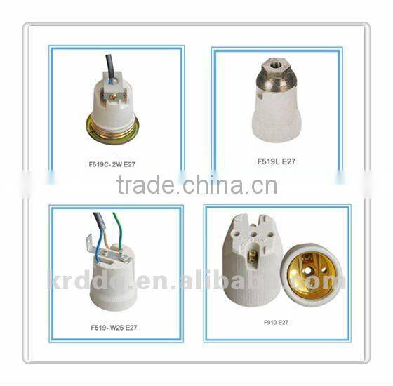 F519 E27 porcelain lamp holder with bracket