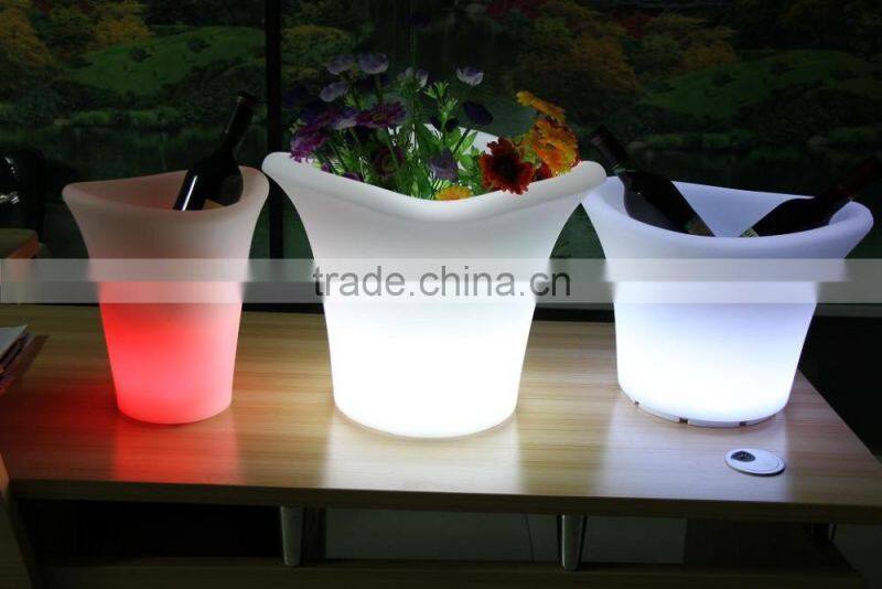 RGB color changing illuminated plastic ice bucket led lighting flower pots