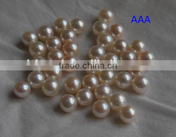 11-12mm white round freshwater loose pearl beads for jewelry making