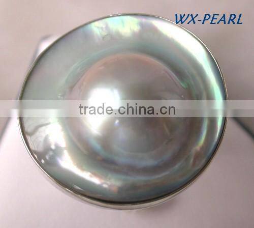 Pearl Lotus Leaf Pearl Ring Tahitian Pearl Ring