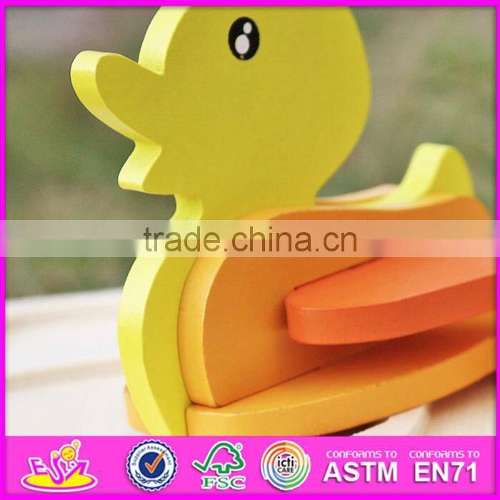 2017 New product funny 3d duck children wooden animal puzzles for toddlers W14G043