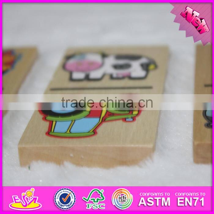 2016 top fashion educational kids wooden domino set for sale W15A073