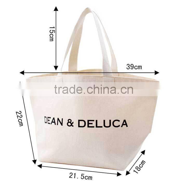 Organic Cotton Customized Logo Large Capacity Canvas Shopping Tote Bag
