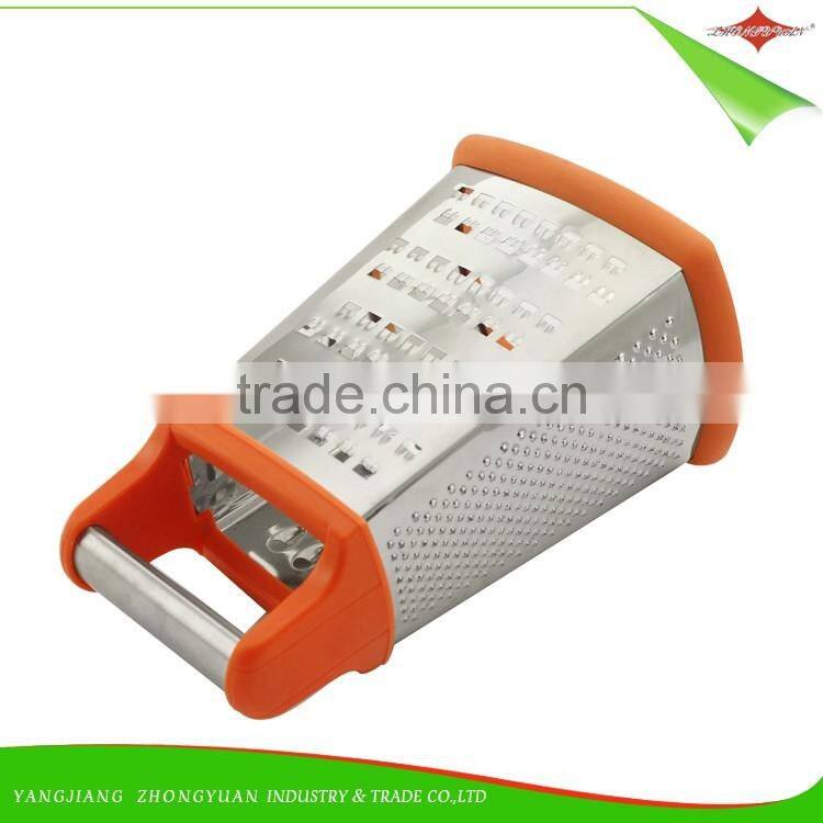 ZY-N5017 stainless steel kitchen utensil 4 side manual cheese vegetable Multiple grater with handle
