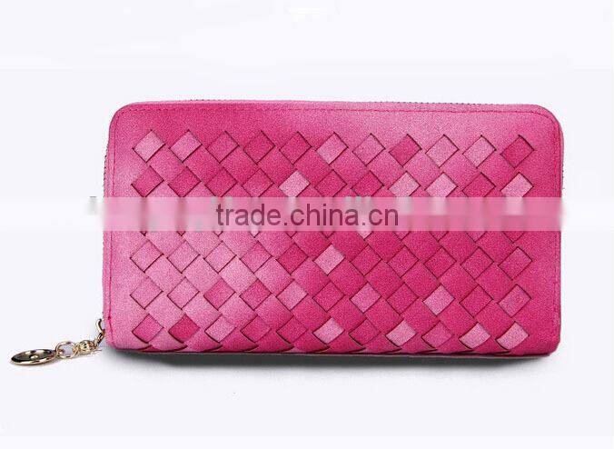 2015 Fashion New Design Woman Wallet Knit Lines Lady Wallet/Purse Women