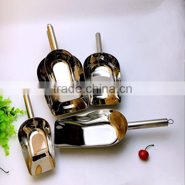 High quantity bar tools square stainless steel ice shovel, ice scoop