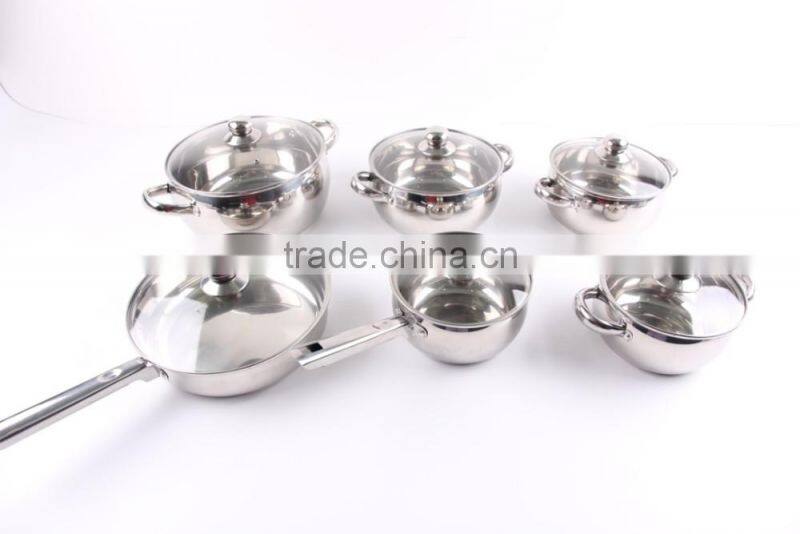 metal stainless steel cooking pans and pots , 12 pcs Cooware sets