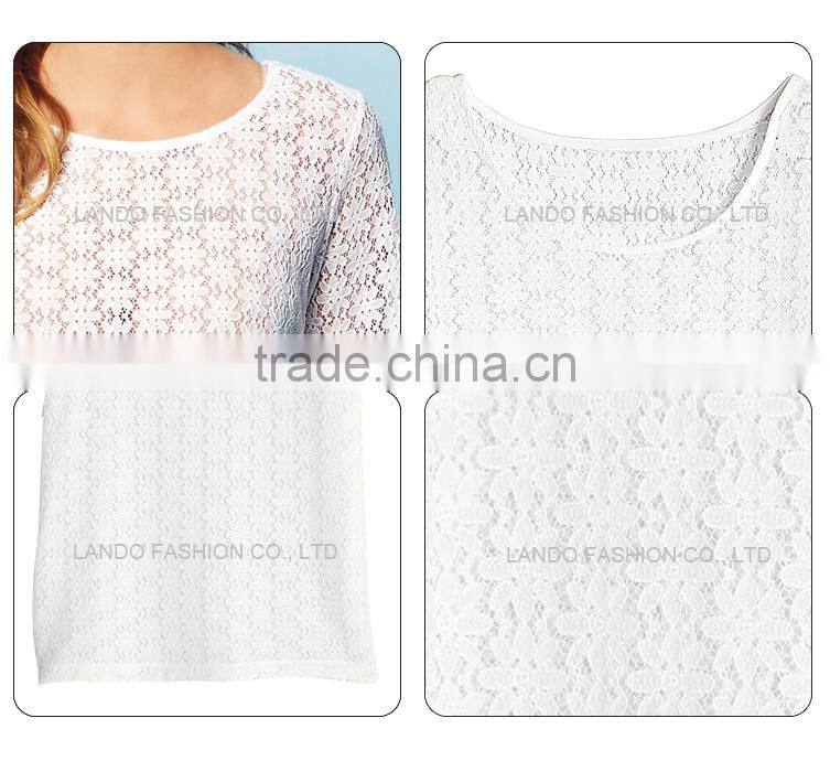 White Lady Simple Style Short Sleeve Casual fashion design plus size clothing