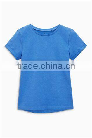 2017 hot sales children girls o-neck short sleeve T-shirt pure color
