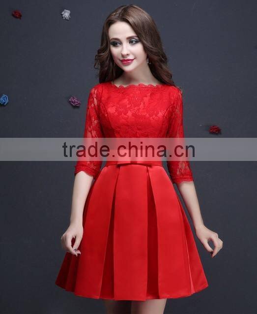 sexy girl cocktail short sleeve lace graduation party dress