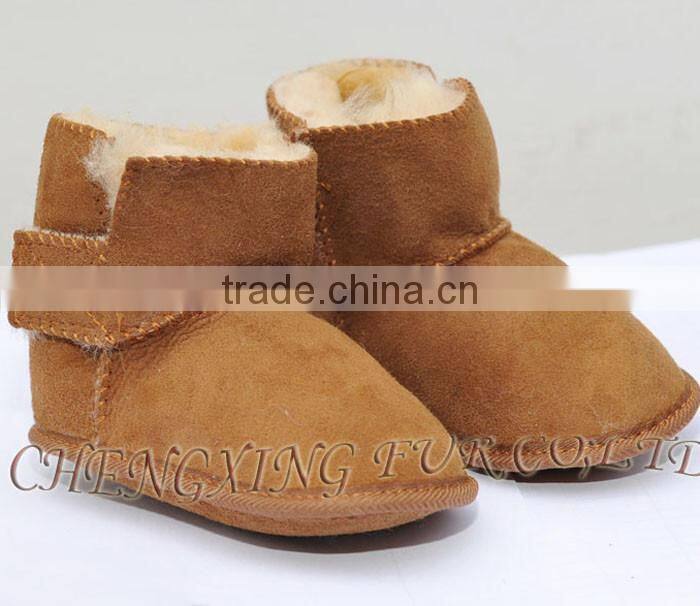 CX-SHOES-06 Cheap Genuine Sheared Leather Baby Shoes