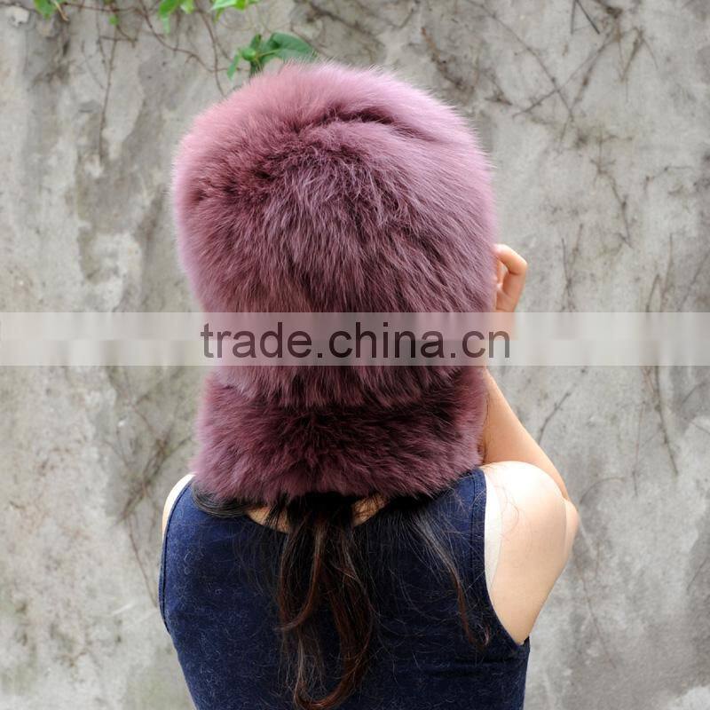 CX-C-01E High Quality New Real Fox Fur Hat and Scarf Set