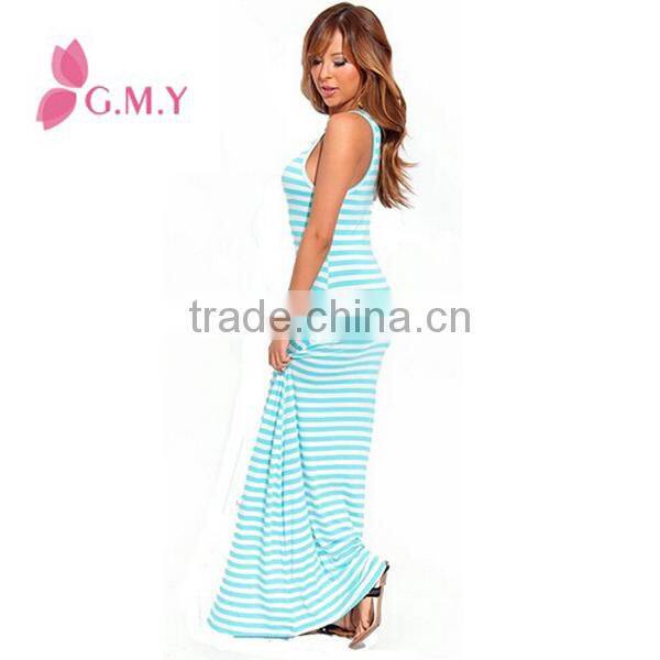 Women scoop neck racer back sleeveless casual dress strechy long maxi dress