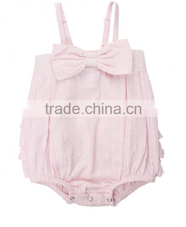 Boutique baby clothes 2017 hot sale cotton stripe kid Clothing pink baby clothes romper newborn