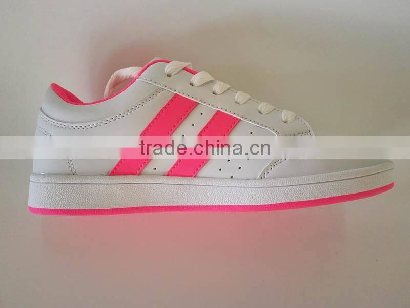 Cheaper PU leather casual shoes women walking sport shoes from china shoe factory