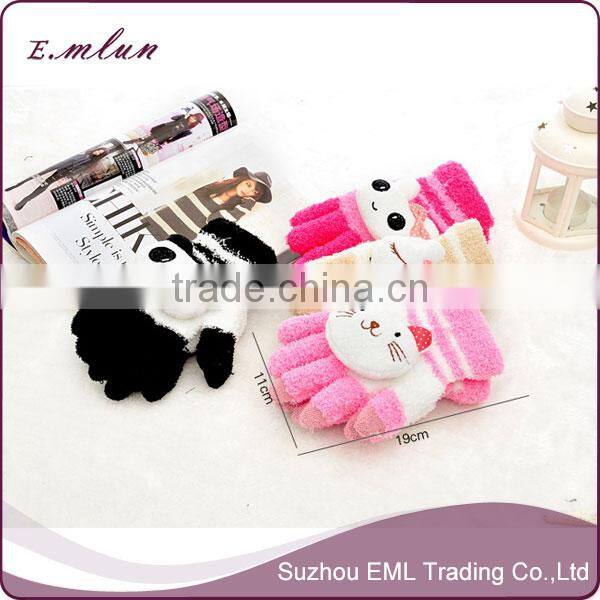 2016 Hot Sale Knitted Cute Cartoon Winter Finger Gloves