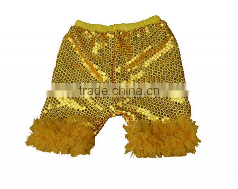 Wholesale sequins girls shorts baby clothes ruffle shorts yiwu factory