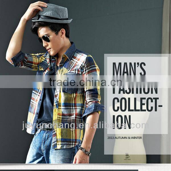 2014Fashion youth leisure men's cotton shirt
