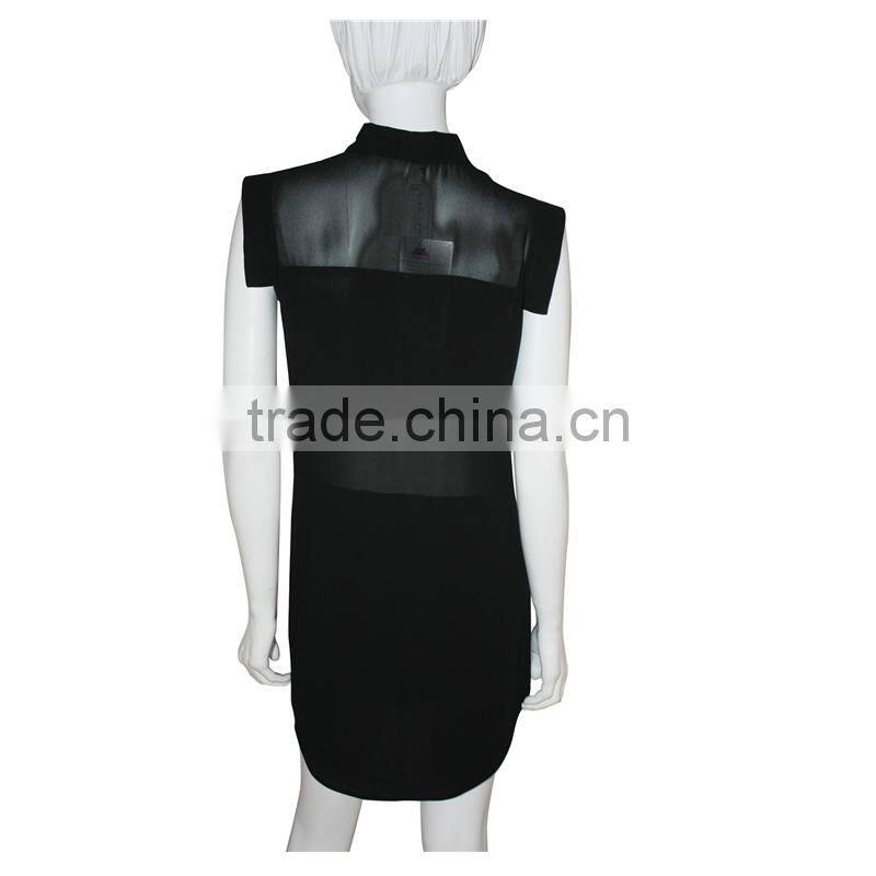 2014-2015 new design fashion dress custom made lady dress black transparent style