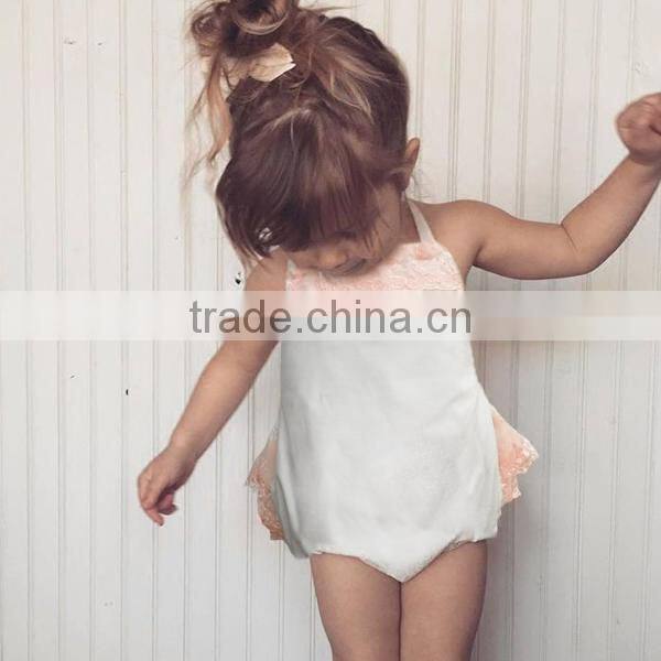 Halter Summer 100%Cotton Lace Ruffles New Baby Romper Design