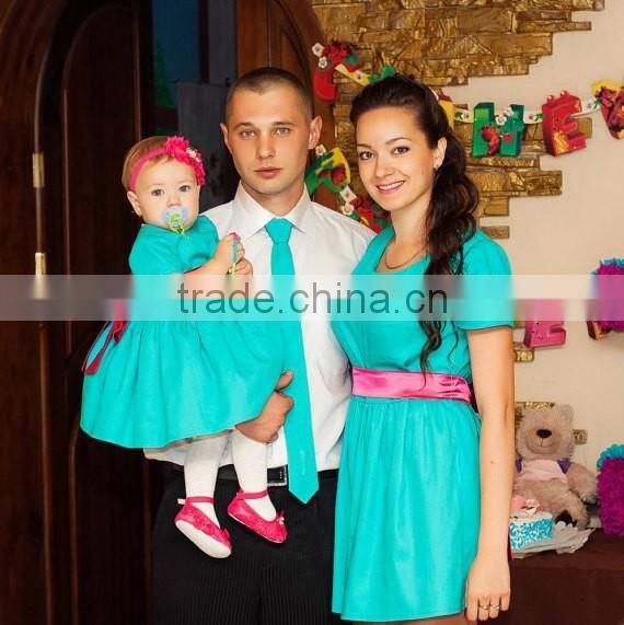 Summer Family Matching Clothing Short Sleeve/sleeveless Mother Daughter Matching Dress