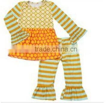 Xmas 2015 baby girl stripe cheap price girl stripe boutique pajamas fall cotton floral cotton damask green caters stripe outfit