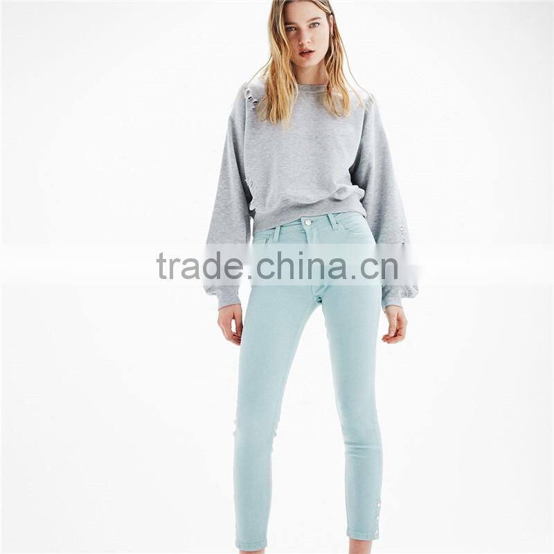 Korean Fashion Designs Casual Pure Color Skinny Fit Trousers Womens