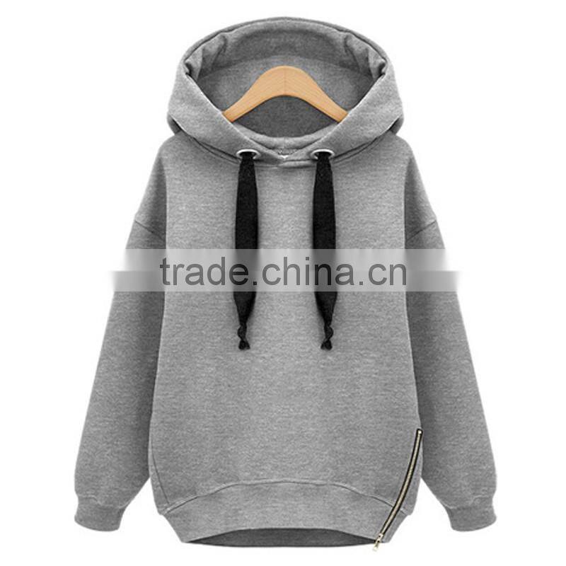 Cheap Ladies thick fleece large size loose blank hoodies