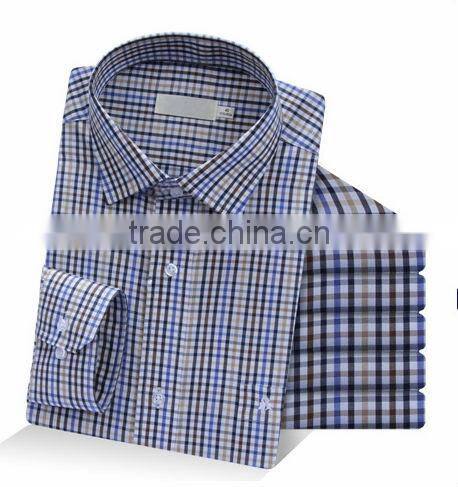 Wholesale customs cotton plaids long sleeve deep color men shirts with cheap price